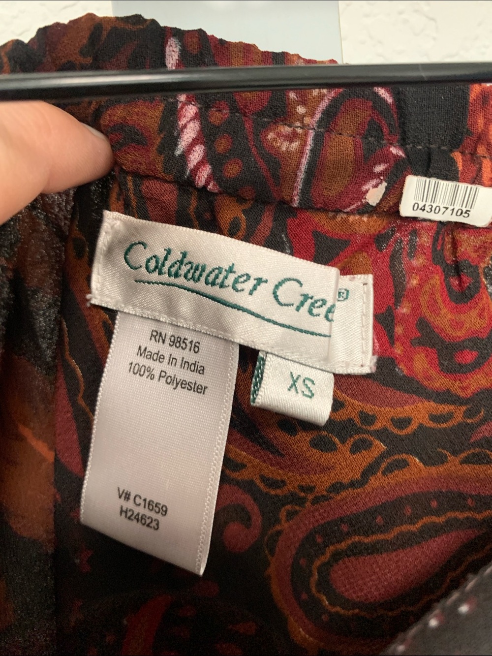 Y2K Coldwater Creek Paisley Floral Midi Skirt in Black and Red - Picture 4 of 7